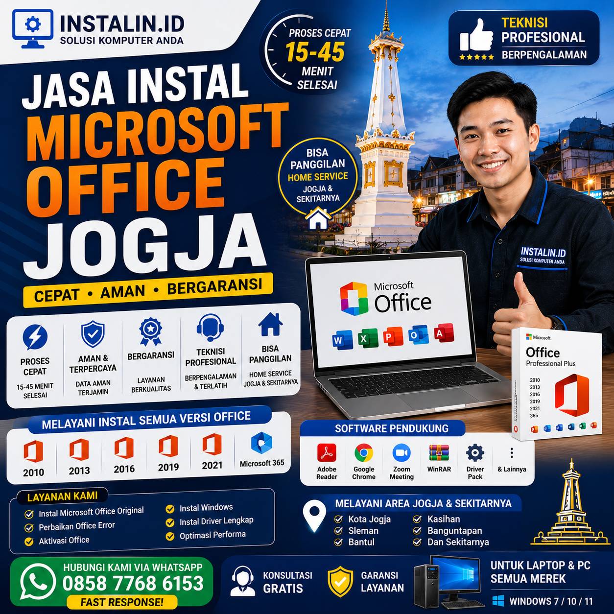Jasa Instal Microsoft Office Jogja profesional cepat aman bergaransi bisa panggilan oleh Instalin.id
