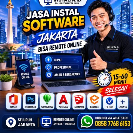 Jasa Instal Software Jakarta bisa remote online cepat aman bergaransi oleh Instalin.id