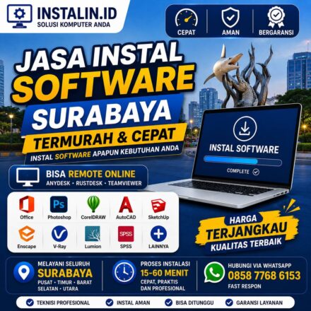 Jasa Instal Software Surabaya termurah dan cepat bisa remote online untuk laptop dan PC oleh Instalin.id