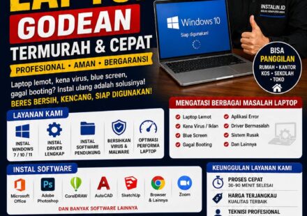 Jasa Instal Ulang Laptop Godean termurah dan cepat profesional bergaransi bisa panggilan oleh Instalin.id