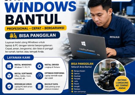 Jasa Instal Windows Bantul profesional bisa panggilan cepat bergaransi oleh Instalin.id