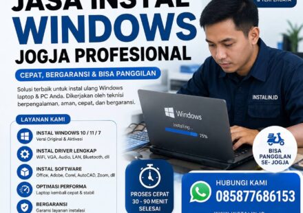 Jasa Instal Windows Jogja profesional cepat bergaransi bisa panggilan oleh Instalin.id WA 085877686153