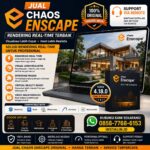 Banner jual Chaos Enscape original untuk rendering real-time profesional dengan support instalasi dan aktivasi via remote dari Instalin.id.