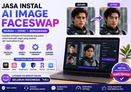 Jasa Instal AI Image FaceSwap Murah untuk PC dan laptop dengan layanan instalasi online seluruh Indonesia, cepat, aman, dan bergaransi.