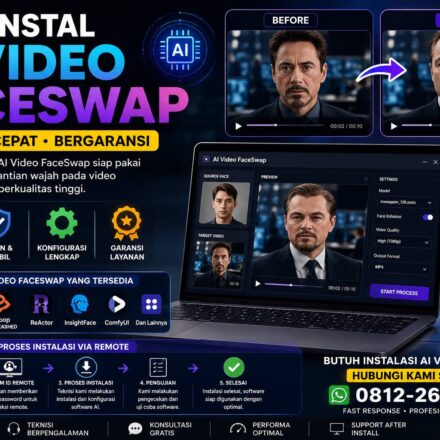 Jasa Instal AI Video FaceSwap Murah untuk PC dan laptop dengan layanan instalasi online seluruh Indonesia, cepat, aman, dan bergaransi.
