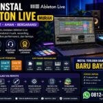 Banner promosi jasa instal Ableton Live Suite, Standard, dan Intro untuk musisi, DJ, produser musik, dan content creator.