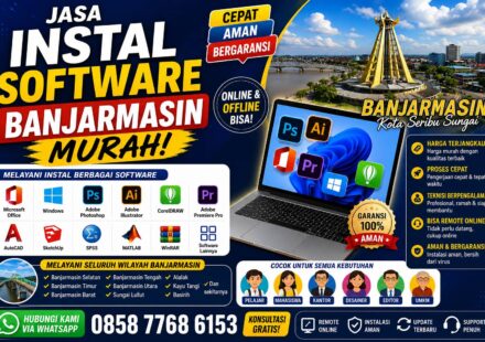 jasa instal software Banjarmasin murah melayani instal Microsoft Office, Photoshop, CorelDRAW, AutoCAD, SPSS, Adobe Premiere Pro, dan software lainnya dengan layanan online dan offline.