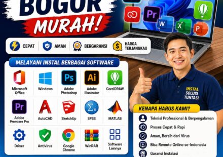 jasa instal software Bogor murah melayani instal Microsoft Office, Photoshop, CorelDRAW, AutoCAD, SPSS, Adobe Premiere Pro, dan software lainnya dengan layanan online dan offline untuk semua usia.
