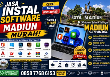 jasa instal software Madiun murah melayani instal Microsoft Office, Photoshop, CorelDRAW, AutoCAD, SPSS, Adobe Premiere Pro, dan software lainnya dengan layanan online dan offline.