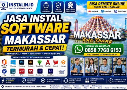 Jasa Instal Software Makassar termurah dan cepat bisa remote online untuk laptop dan PC oleh Instalin.id