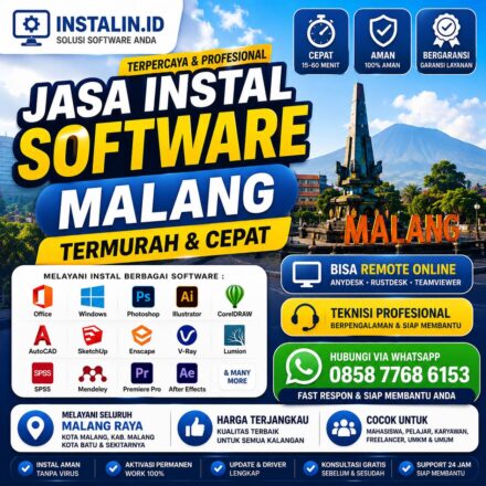 Jasa Instal Software Malang termurah dan cepat bisa remote online untuk laptop dan PC oleh Instalin.id