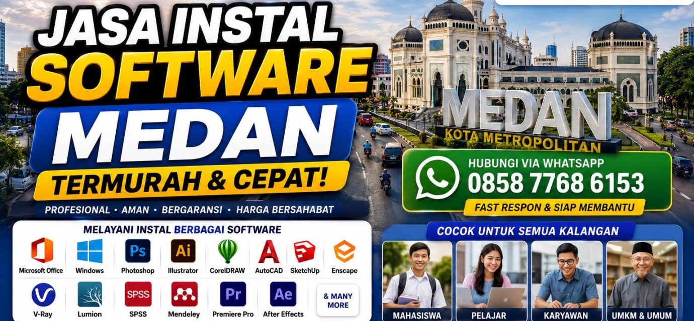 Jasa Instal Software Medan termurah dan cepat bisa remote online untuk laptop dan PC oleh Instalin.id