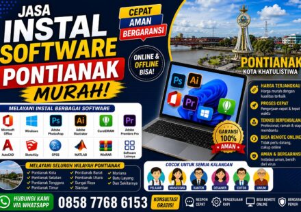 jasa instal software Pontianak murah melayani instal Microsoft Office, Photoshop, CorelDRAW, AutoCAD, SPSS, Adobe Premiere Pro, dan software lainnya dengan layanan online dan offline.
