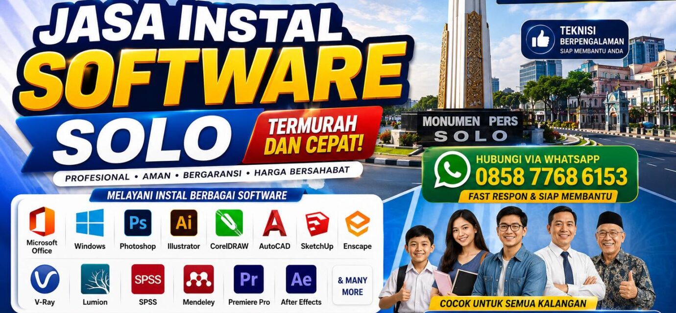 Jasa Instal Software Solo termurah dan cepat bisa remote online untuk laptop dan PC oleh Instalin.id