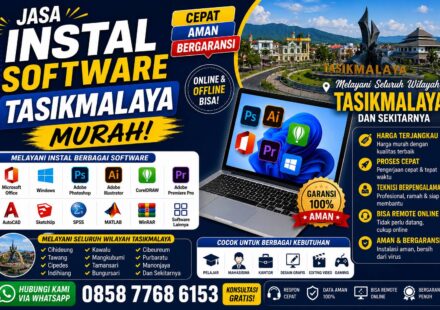 jasa instal software Tasikmalaya murah melayani instal Microsoft Office, Photoshop, CorelDRAW, AutoCAD, SPSS, Adobe Premiere Pro, dan software lainnya dengan layanan online dan offline.