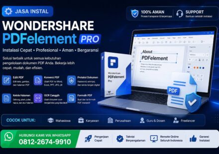 Jasa Instal Wondershare PDFelement Pro profesional untuk edit PDF, konversi PDF ke Word, OCR, dan pengelolaan dokumen PDF secara cepat dan aman.