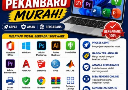 jasa instal software Pekanbaru murah melayani instal Microsoft Office, Photoshop, CorelDRAW, AutoCAD, SPSS, Adobe Premiere Pro, dan software lainnya dengan layanan online dan offline.