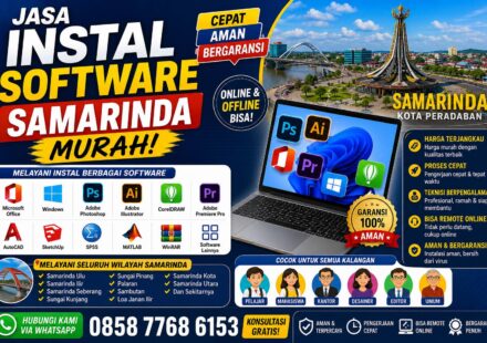 jasa instal software Samarinda murah melayani instal Microsoft Office, Photoshop, CorelDRAW, AutoCAD, SPSS, Adobe Premiere Pro, dan software lainnya dengan layanan online dan offline.