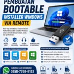 Jasa Pembuatan Bootable Installer Windows via Remote untuk membuat flashdisk bootable Windows 11, Windows 10, Windows 8.1, dan Windows 7 dengan proses cepat, aman, dan profesional.